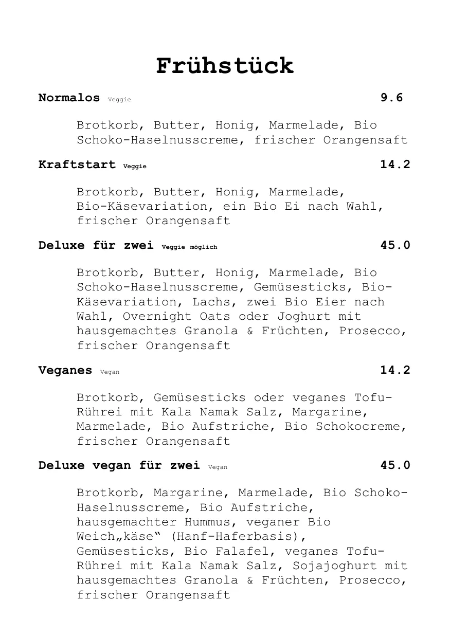 Speisekarte Seite 2